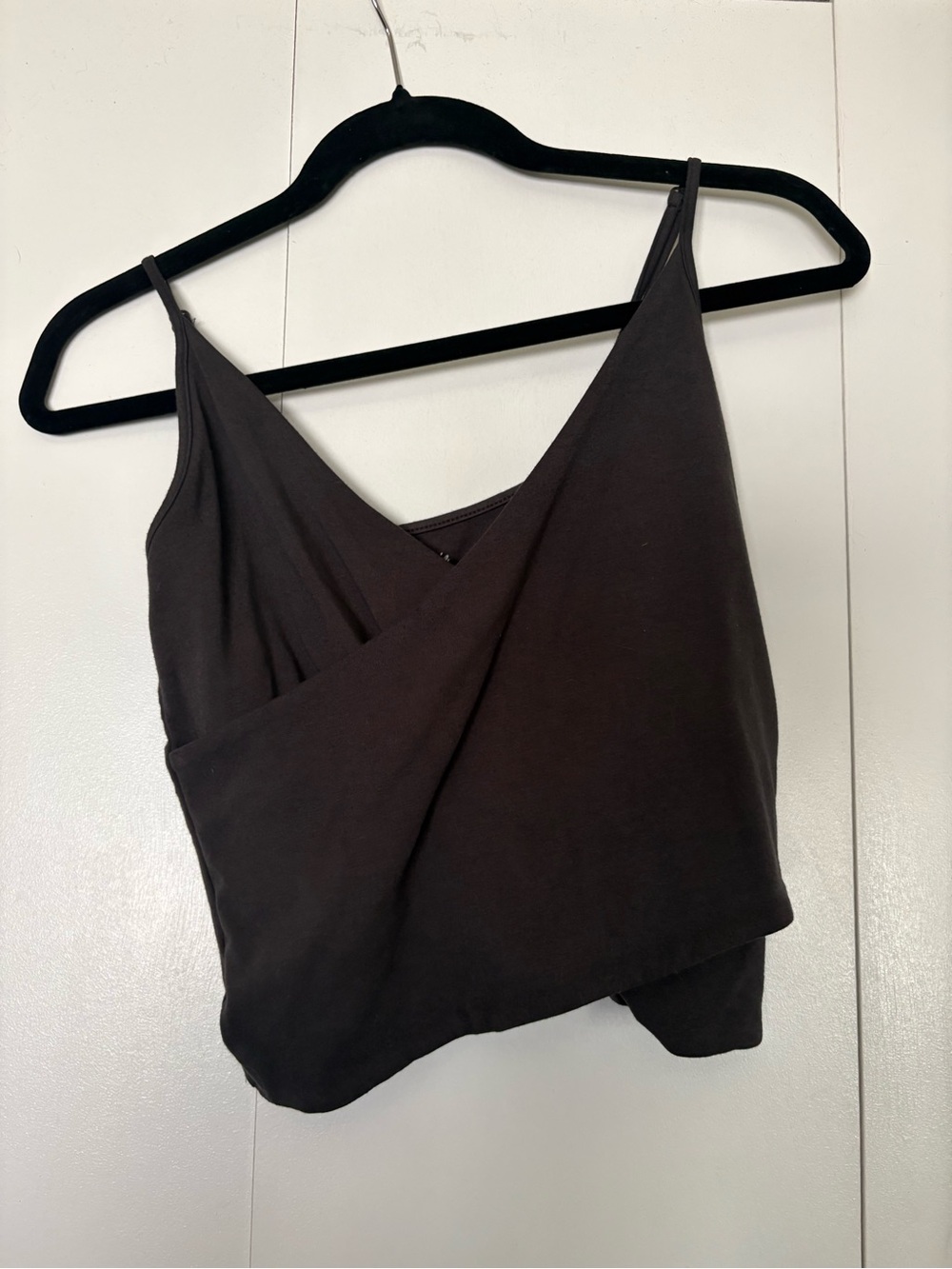 aerie Black Wrap Cropped Cami